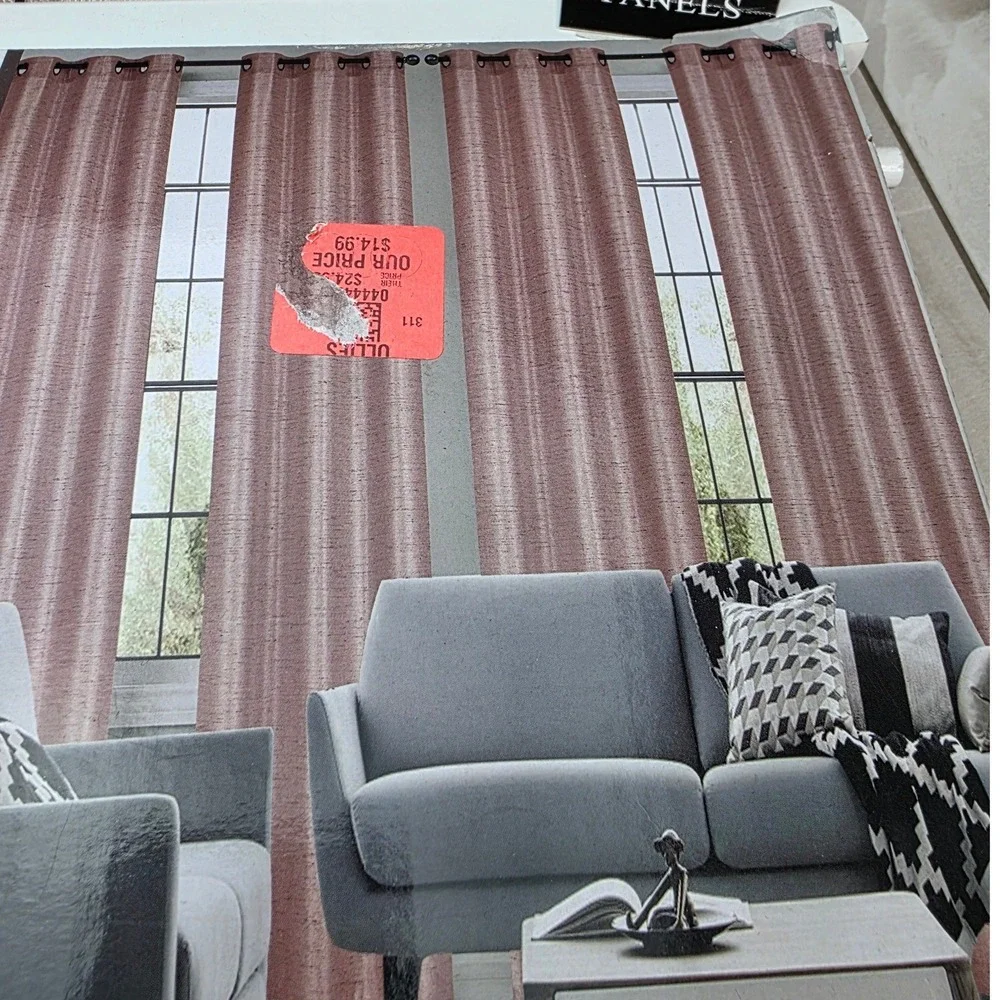 Preston Collection 4 Pack Textured Grommet Window Curtain Panels 38x84 Mauve S4